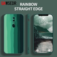 QAWSEDR สำหรับ OPPO F11 A9X A9 2019 Gradient Rainbow Liquid Full Carema เคสกันกระแทกซิลิโคนเคสโทรศัพท์