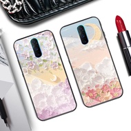 Casing OPPO R17 Pro R7 Lite R7kf R9S Plus R9sk R9 R15 R11 R11S Fashion Cloud flower Tempered Glass Phone Case Full Cover Shockproof Hard Back Shell