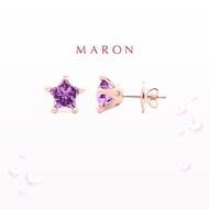 MARON - Little Mythical Stars Earring with Amethyst (7.2mm) ต่างหูพลอยดาว พลอยอเมทิสต์ เงินแท้925