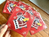 財神小浣熊 春節斗方貼紙 (６入)