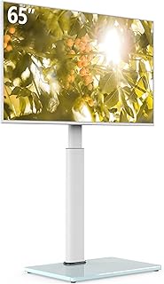 AOKCOS Swivel TV Floor Stand for 32-65 Inches TVs, 8 Level Height Adjustable Corner Small TV Stand M