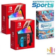 任天堂 - Switch OLED 加強版主機 | 遊戲機 + Nintendo Switch Sports | 隨附腿部運動固定帶 [遊戲封面：日版 / 美版 / 歐版 / 亞洲版隨機出貨]
