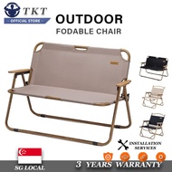 TK Foldable Chair Outdoor Chair Double Portable Leisure Chair Aluminum Alloy With Backrest Camping Park Rest Chair
