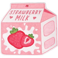 Cute Pink Fruit Strawberry Milk Rug Non-Slip Soft Washable Funny Irregular Shaped Bath Mat for Bathr