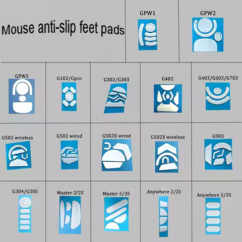 1Set Mouse Feet Sticker G302 G303 G304 G305 G402 G405 GPRO G502 G502X G903 GPW Mouse Skates Feet Pad