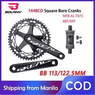 Bolany 165MM Skeace Crankset Dead Fly Field Car Square Hole 144BCD Tooth Plate 49T Bicycle Parts