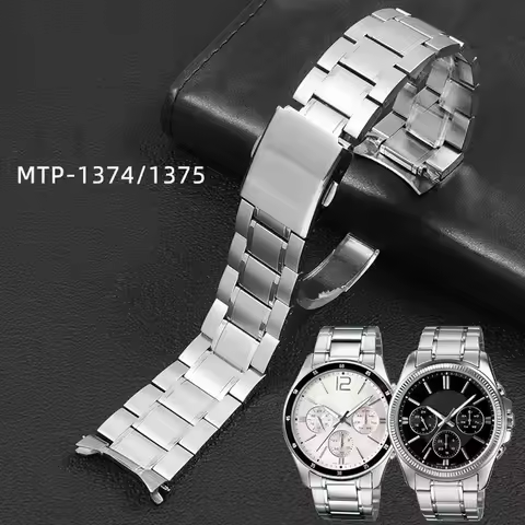 22mm Watch bracelet For Casio Watchband Stainless steel Strap For MDV106 MDV107 MTP 1375 MTP 5374 MT