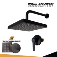 Wall Shower Set Hitam Stainless Shower Dinding Paket Kran Tanam Kuningan / Shower Tanam