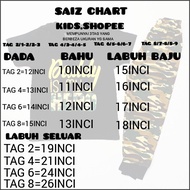 1-6Year Pyjamas army/baju askar budak/baju kanak kanak/baju tidur budak army/baju budak/army kids/as