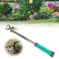 MIOSHOP Hand Weeder, Weed Digger Stainless Steel Weed Puller Tool, Portable Grass Rooting Rubber Handle Handheld Grass Remover Farmland