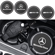 2PCS For Mercedes Benz W210 W203 W204 W202 Diamond Car Interior Coaster Water Cup Slot Non-Slip Mat Pad Accessories