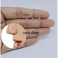 Mp stud nose earrings, genuine 925 silver latest fashion women's stud nose earrings 925 silver earri