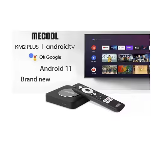 10PCS Mecool KM2 Plus Smart TV Box Netfl1x Amlogic S905X4 Android 11 DDR4 2GB 16GB SPDIF WiFi Prime 