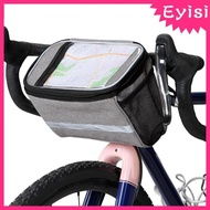 [Eyisi] Bike Handlebar Bag Multifunctional Reflective Stripe Bike Basket Front Bag