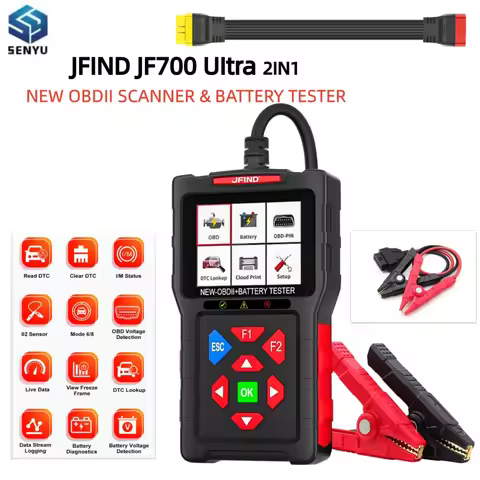 JFIND JF700 Ultra OBD2 Scanner Battery Health Test 2IN112V 24V Code Reader SOH Live Data for Car Mot