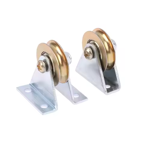 1 Set Bracket Pulley 6mm Wire Rope Fixed Roller Over-line Hanging Wheel Guide U 6.4*32*8