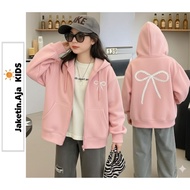 Jacket Aja Kids - Zip Hoodie for Girls RIBBON CUTE (1th - 12th) Jacket Girl Kid Korean Style 1 2 3 4
