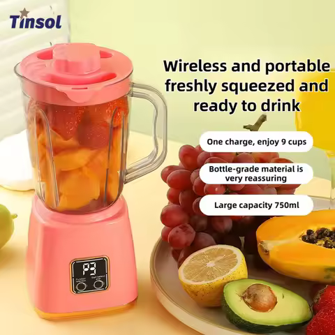 TINSOL Electric Juicer Portable Blender 10 Blades Multifunctional Juice Blender Fresh Juice Smoothie