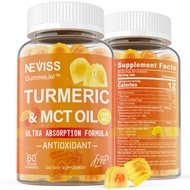 Sugar Free Turmeric Curcumin Supplement, Turmeric 1000mg Gummies with Black Pepper Extract, MCT Oil 
