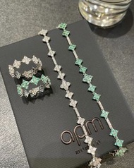 【正品全新】Apm Monaco 綠色春天四葉草手鏈 百搭簡約大氣 手鏈手鐲套裝