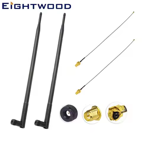 Eightwood 2.4GHz 5GHz Dual Band 12dBi Omni-directional Antenna Aerial 802.11n/b/g RP-SMA Male Connec