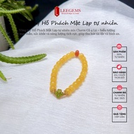 Natural Honey Amber Bracelet mixed with 4-Leaf Clover Charm - supports peaceful health & luck I desi