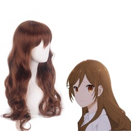Huafei Wig Hori and Miyamura Hori Keiko cosplay Brown Long Curly Hair Hori Anime Qi Bangs