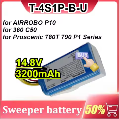 T-4S1P-B-U 14.8V 3200mAh for AIRROBO P10 for 360 C50 for Proscenic 780T 790 P1 Series Sweeper Vacuum