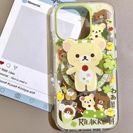 realme 12x 5g casing casing realme c15 Spring New Product Four-leaf Clover Bear Magnetic Applicable 