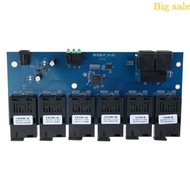 Mar 100M Fiber Optics Transceiver 2 RJ45 to 6SC 20KM Fiber Optics Converters PCBA Board
