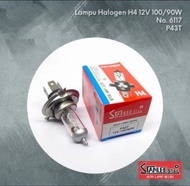 STANLEE (6117) H4 12V 100/90W Bohlam Lampu Depan Halogen H 4 12V 100/90W