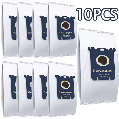 10PCS Vacuum Cleaner Bags for AEG GR201 VX4 VX6, S-Bag, Electrolux E201B, Philips FC8021 FC9000 FC90