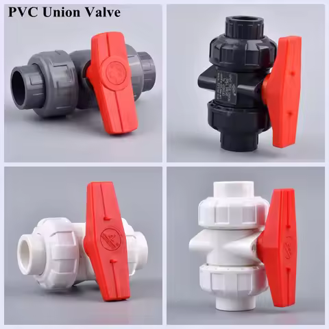 20~63mm PVC Double Union Ball Valve Quick Connector Control Valve, Garden Watering Irrigation System