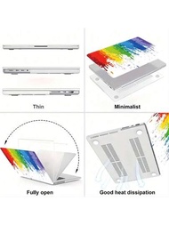 適用於macbook Air 13, M2 Macbook Pro 13,2020年和m1 Macbook Pro 14,透明2021 Macbook Pro 15配件,macbook Air 11,macbook Pro 16和macbook Air 12的兼容性筆記本電腦外殼。適用於蘋果和微軟筆記本電腦,附彩色水彩墨水圖案印刷。