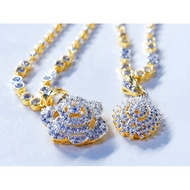 24k Necklace 2 Kings 3 Diamond Hook Can Be Worn In The Shower Every Day No Peeling Not Black 45cm 50