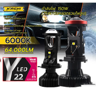 ไฟหน้า LED H4 MINI รุ่น Y22 ขั้ว H4 ปี 2025 สำหรับรถยนต์ RHD แสงสีขาว 30000LM 100W 6000K