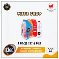 Air Mineral Cleo Botol Tanggung Plastik Pet - 550 ml (Harga 1 Pack)