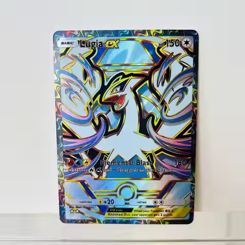 Pokémon Lugia ex English Card Holographic Foil Texture DIY Premium Anime Collection Card