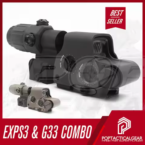 Holy Warrior EXPS3 S1 Red Dot Sight with G33 3X Magnifier with Full Mark Airsoft Accessories Ar 15 A