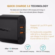 ((MARI ORDER))!! Aukey Charger Iphone Charger Samsung Quick Charge 3