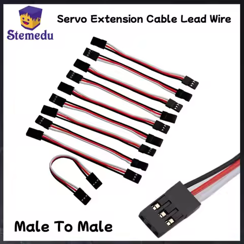 10Pcs Servo Extension Cable Lead Wire Male To Male JR Plug 10cm 3.93 Inch 3 Pin Cord for FUTABA RC P