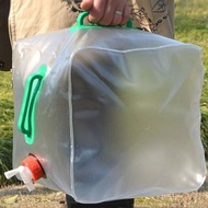 （現貨）洗車洗手戶外水袋 容量折疊戶外節省空間露營20L水桶透明塑料折疊袋PVC水壺飲用袋Outdoor Camping 20L Folding Bucket PVC Water Bottle Drinking Bag