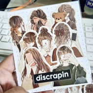 (DSP) 8pcs GIRL STICKER/JOURNAL STICKER/AESTHETIC JOURNAL STICKER/ AESTHETIC GIRL STICKER/ BUJO Deco