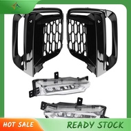 [In Stock] 1Set Car Front Fog Light Grille Trim Frame &amp; LED Daytime Running Lamp Replacement Parts Accessories Fit for BMW X3 X4 G08 G02 G01 2018-2020 Exterior Cover