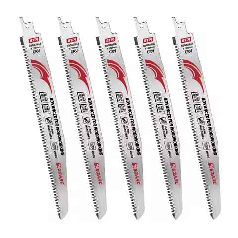 EZARC 5pcs Reciprocating Saw Blade, 9 Inch Japanese Teeth Reciprocating Saw Blade, Wood Pruning Saw 