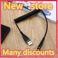 【DAMAHOU 】USB-C Type C Cable Coiled Spring Type-C Data Sync Charging Cable