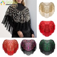 SUVE Sequin Shawl, Mesh Sequin Beaded Flapper Shawl,  Polyester Yarn Dress Accessory Cover Up Dress Shawl Party