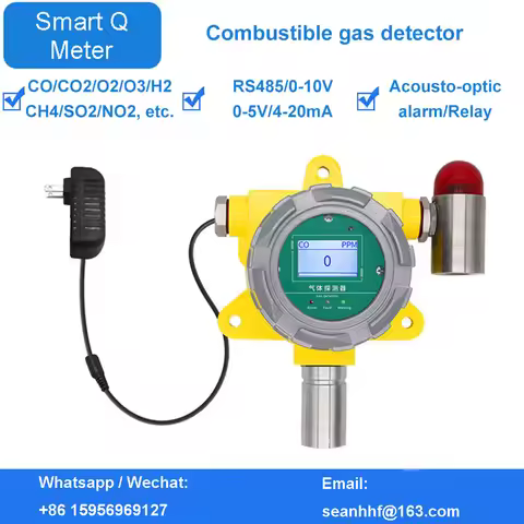 Combustible gas transmitter sensor relay output acousto-optic alarm RS485 4-20MA 0-5V 0-10V For O2 N