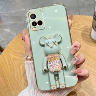 เคสสำหรับ VIVO โทรศัพท์ T1X Y21 Y33S Y21S Y33T Y21T ฝาหลังสุดหรู3มิติพร้อมที่ยึด