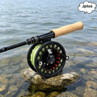 JPTOS Fly Reel Combo, Large Arbor Aluminum Fly Fishing Reel, Durable WF Floating Fly Line Backing Le